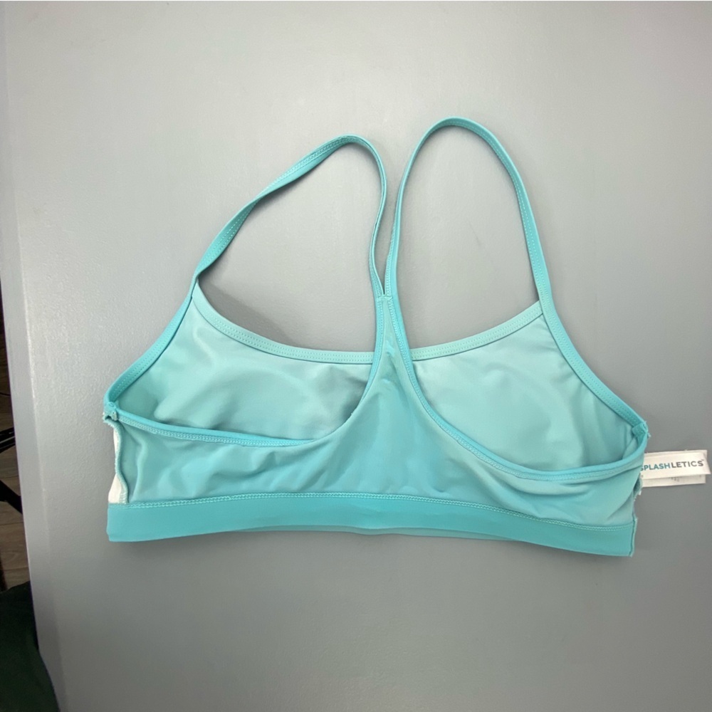 Splashletics turquoise blue racer back swim bikini top wms sz medium - Picture 7 of 11